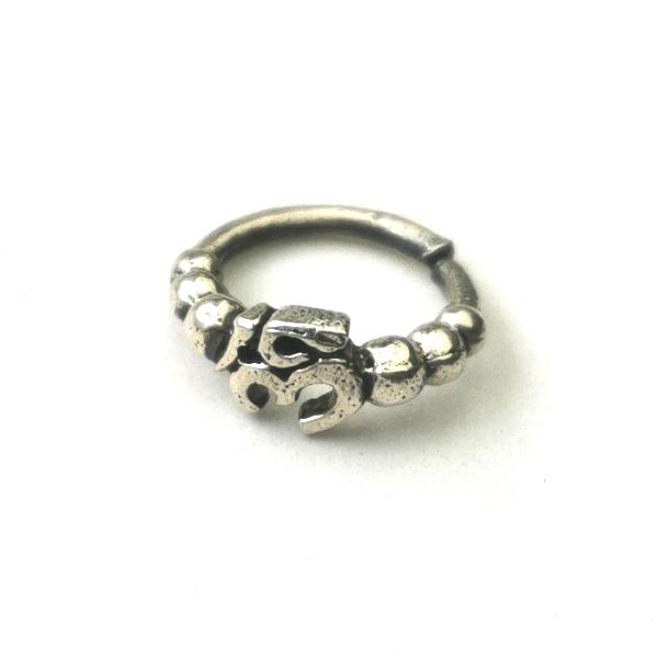 Sterling silver piercing ring Ohm
