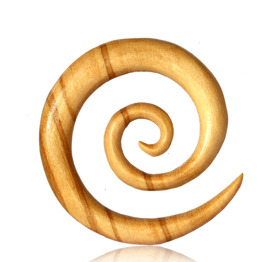 Olive Wood Super Spiral Ear Stretcher