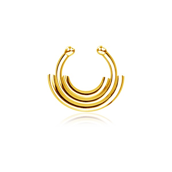 Gold plated stainless steel layered septum ring
