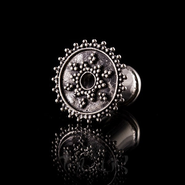 Beaded Dotwork White Bronze Ear Tunnels - Plugs - Eyelets
