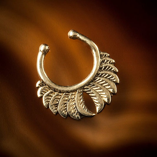 feather gold septum