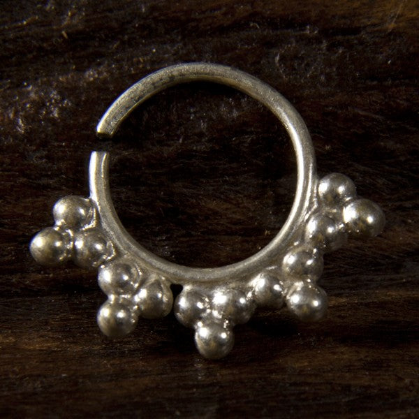 Siriano Silver Septum Ring for Pierced Nose - 1.2mm