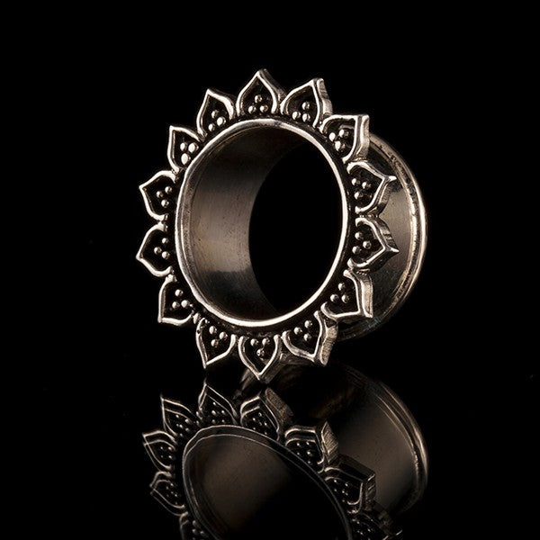 Lotus Petal White Metal Ear Tunnels - Plugs - Eyelets