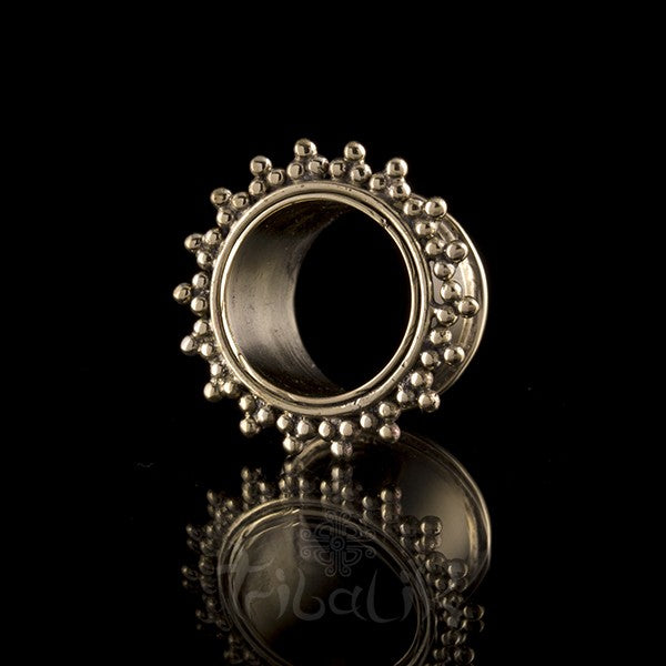 Dotted Sun Ray Brass Sun Ear Tunnel - 12mm - 16mm