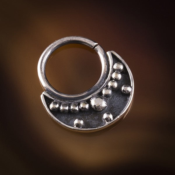 Indra Crescent Silver Septum for Pierced Nose - 1mm