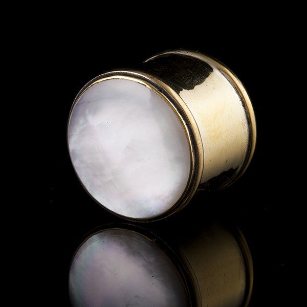 Mother of Pearl Shell & Brass Ear Plug