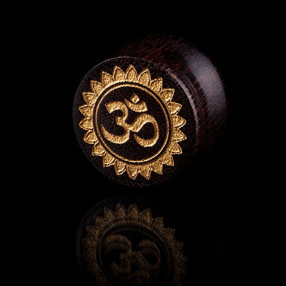 Om Shanti Tamarind Wood Ear Plug