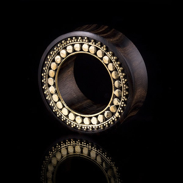 Organic Wood and Brass Ear Tunnel - Eyelet