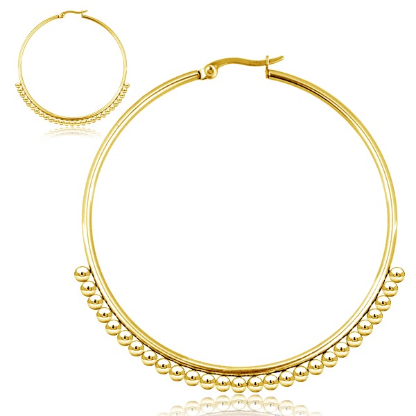 Stainless steel gold hoop on sale earrings