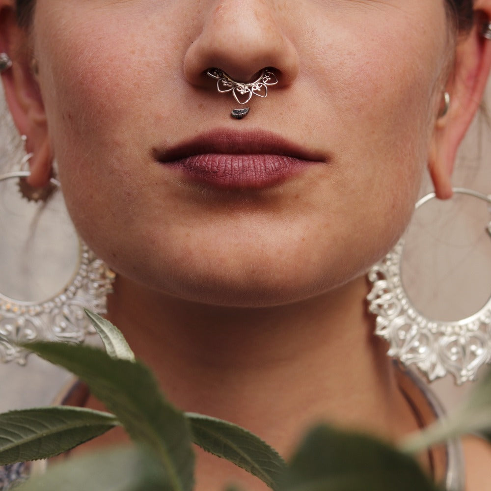Sterling Silver Wing Labret Stud Tragus Bar, Push In Pins