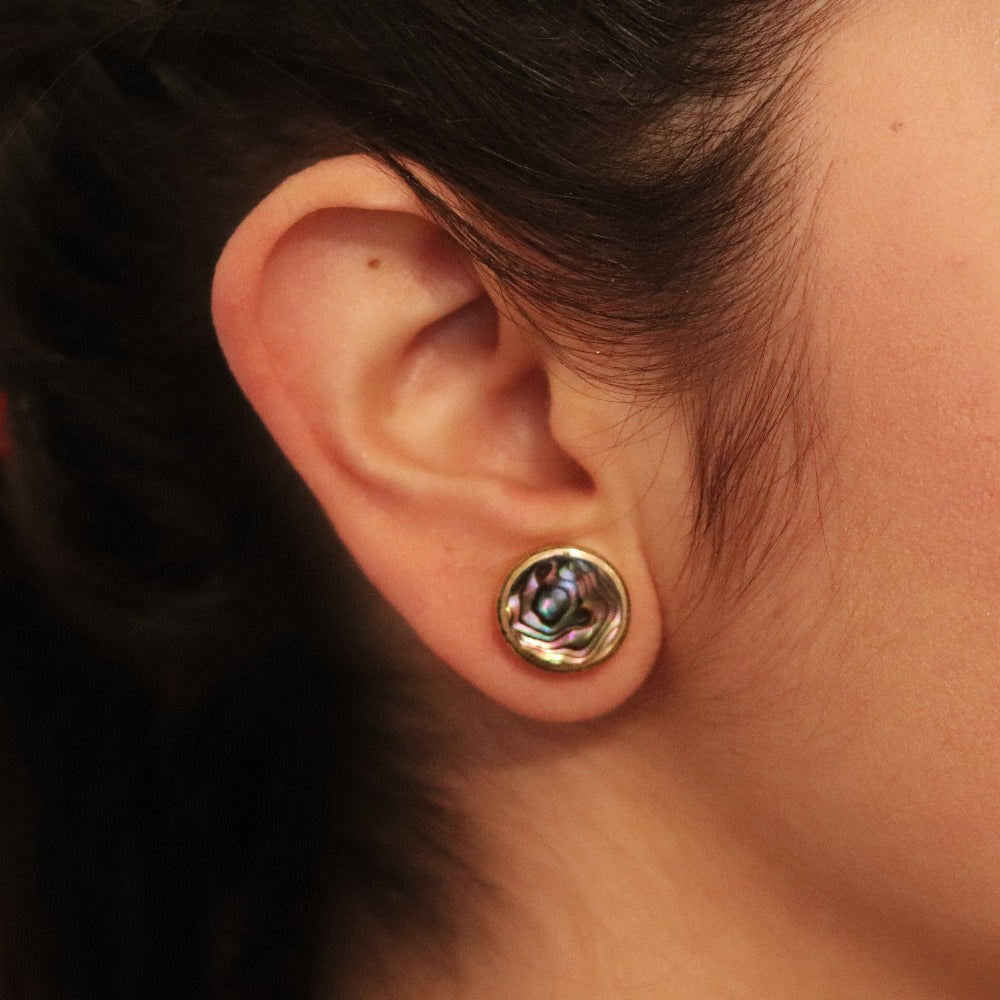 Paua | Abalone Shell & Brass Ear Plug