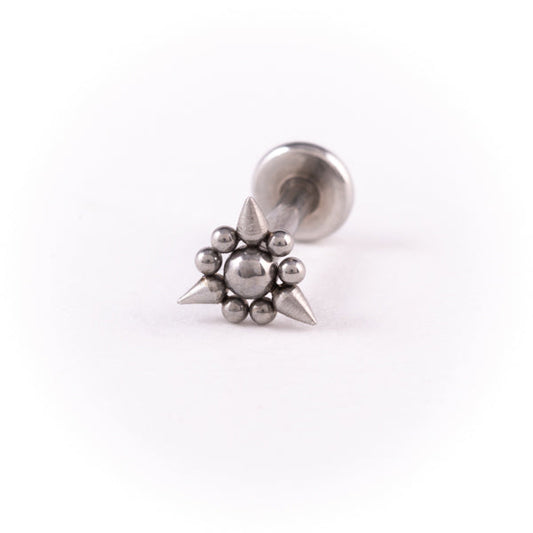Stainless Steel Flat Back Multi Piercing - Triangle Spike