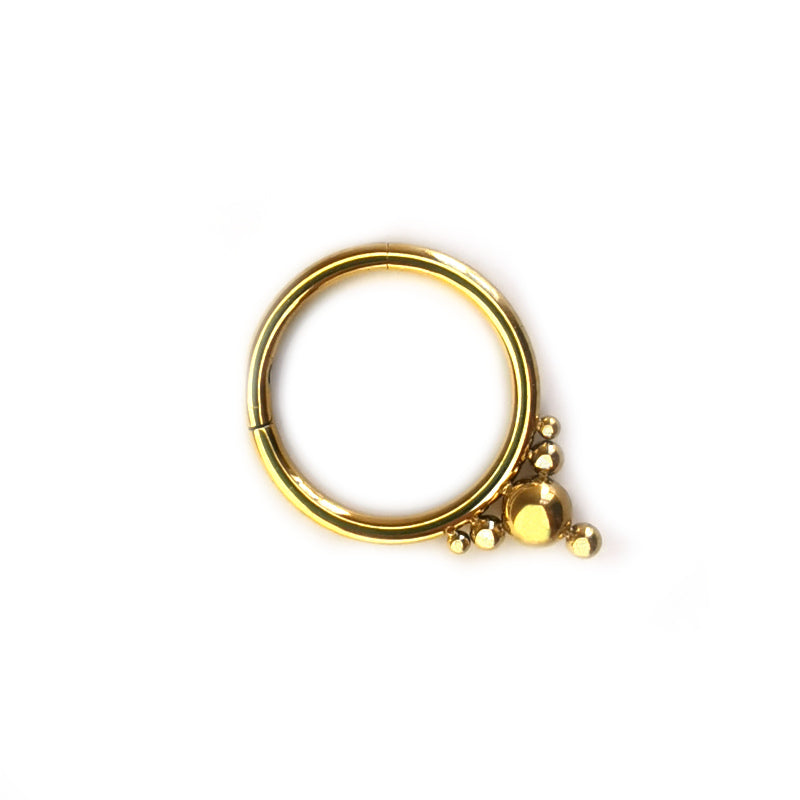 Dotted Arrow Gold Plated Stainless Steel Multi Piercing Septum Ring