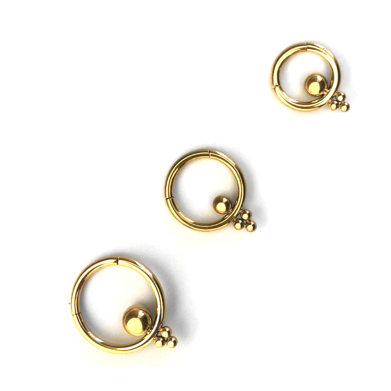 Triangle Dots Gold Plated Stainless Steel Multi Piercing Septum Ring
