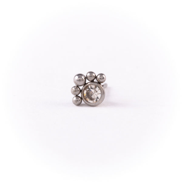 Stainless Steel Threadless Labret Halo Dots with Swarovski Crystal