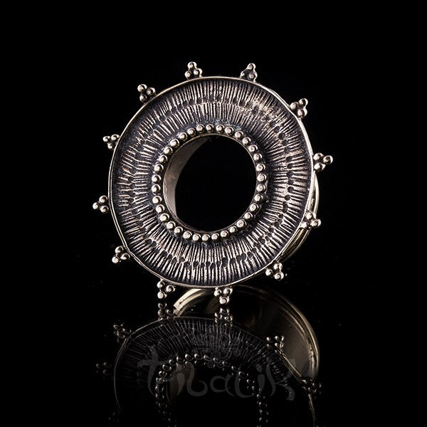Ornate White Bronze Ear Tunnels - Plugs - Eyelets