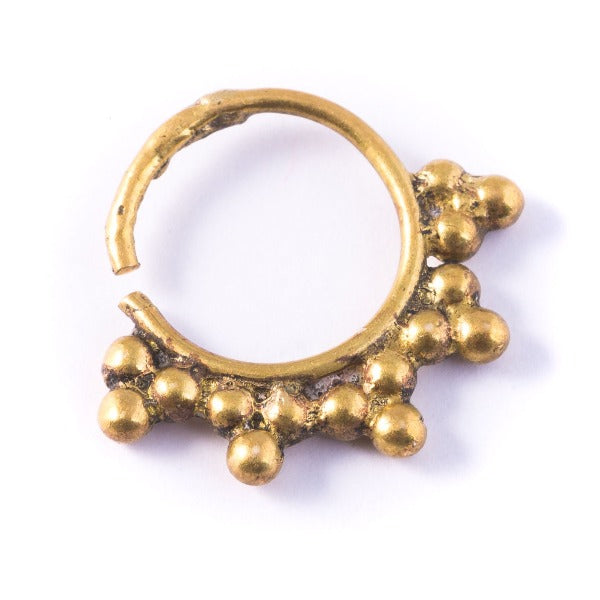 Siriano Brass Septum Ring for Pierced Nose - 1mm Available in small or large