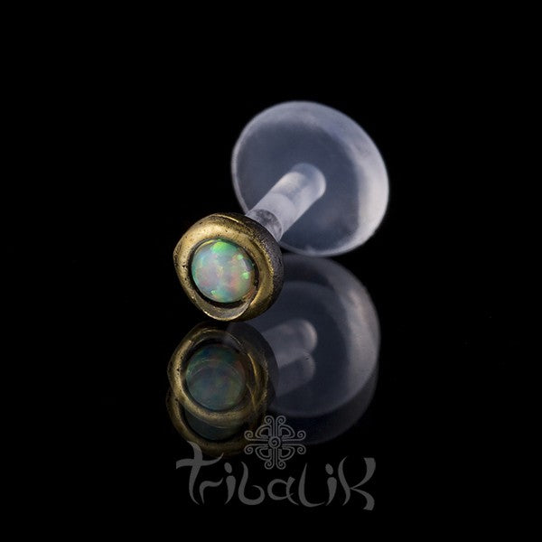 Brass Opalite Labret/Tragus Stud