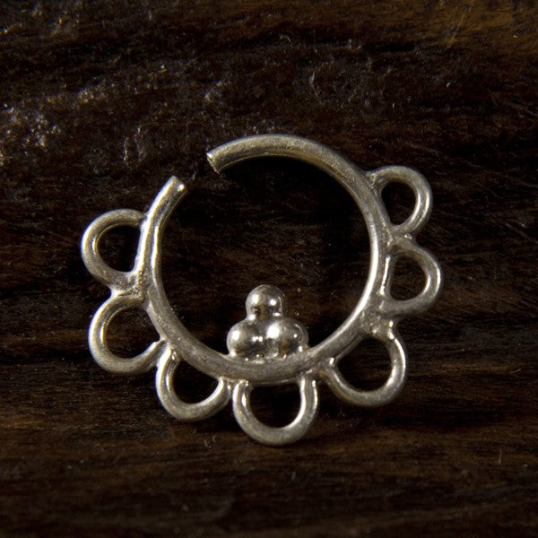 Kulina Silver Septum for Pierced Nose - 1.2mm
