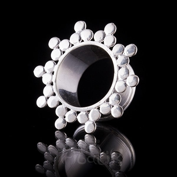 SUN RAY White Bronze Sun Mandala Ear Tunnel - Plugs - Eyelets