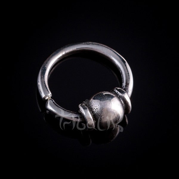 Sarika Silver Septum Ring for Pierced Nose - 1mm