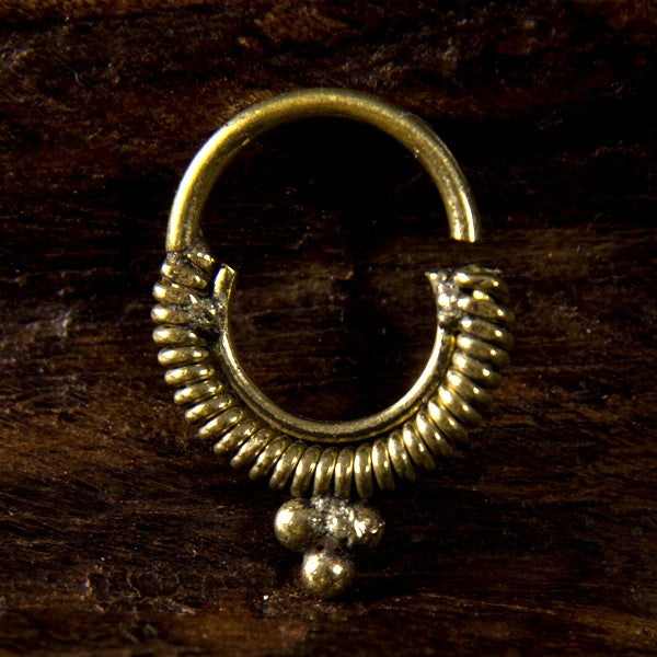 Cashibo Brass Septum Ring for Pierced Nose - 1.2mm