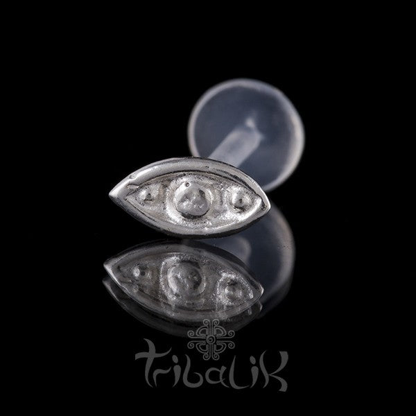 All Seeing Eye Silver Labret Stud| Bar