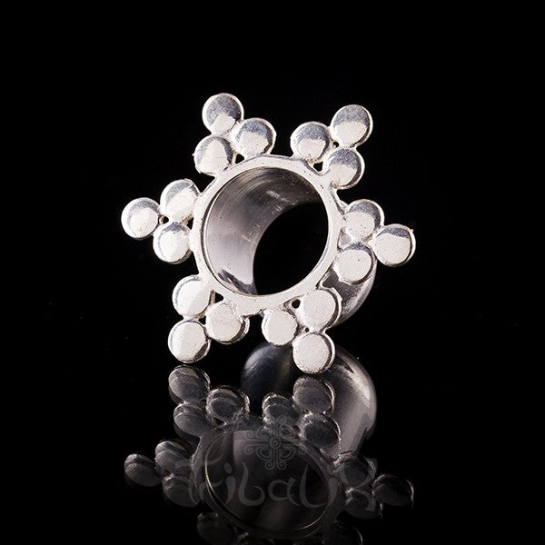 SUN RAY White Bronze Sun Mandala Ear Tunnel - Plugs - Eyelets