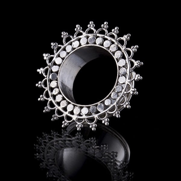 Mandala Silver Ear Tunnel - 4mm - 30mm