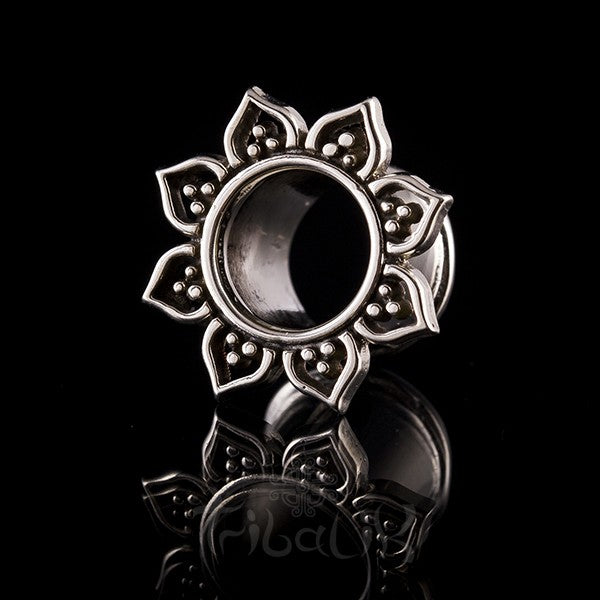 Lotus Petal White Bronze Ear Tunnels - Plugs - Eyelets