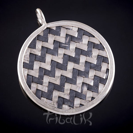 Silver Woven Circular Pendant