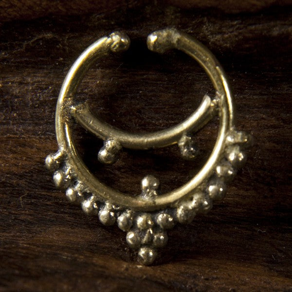 Faux / Fake Brass Septum Ring - Clip on- Nitika