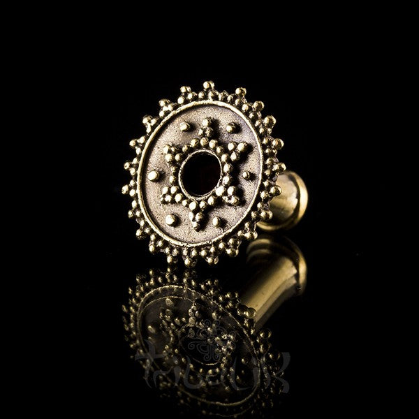 Beaded Dotwork Brass Ear Tunnels - Plugs - Eyelets