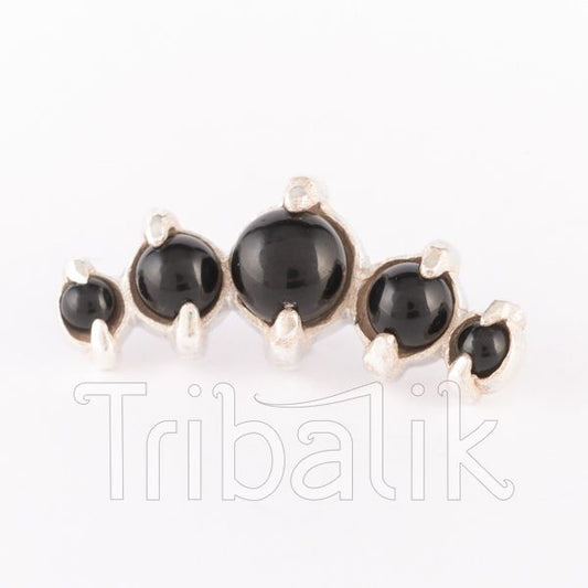 black onyx stone threadless end