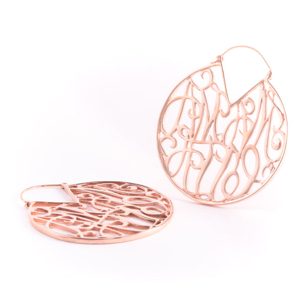 18K rose gold plated brass earrings - ear weights - Mamacita