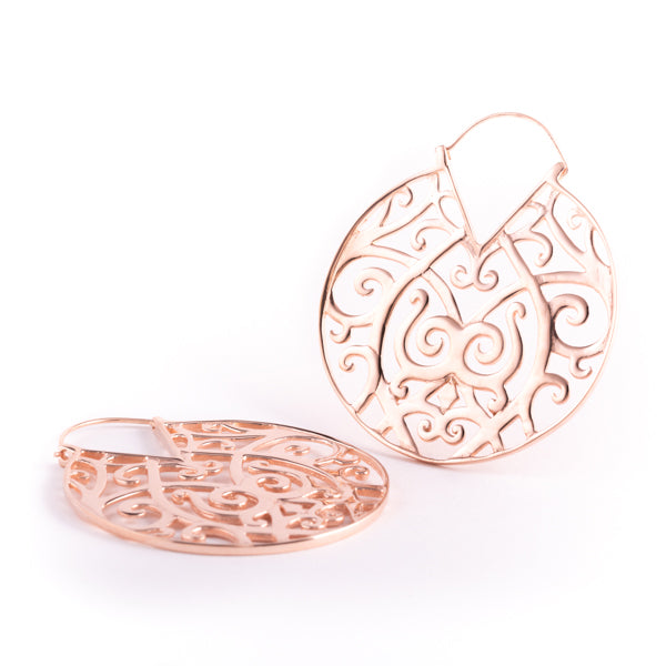 18k rose gold plated brass earrings - ear weights - Monastery