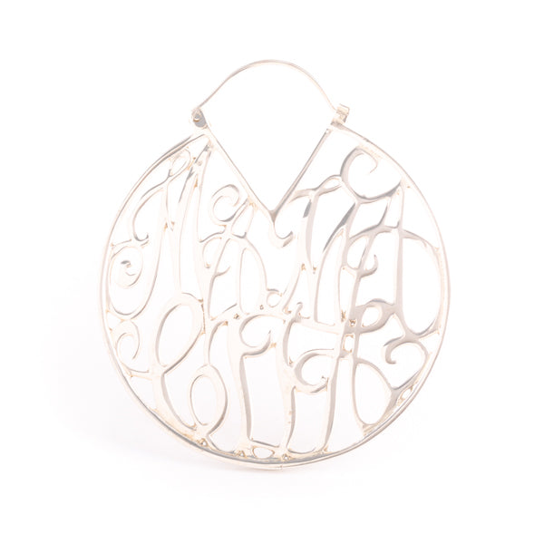 silver plated brass earrings - ear weights - Mamacita