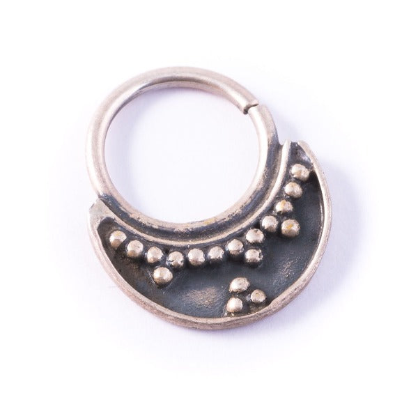Indra Crescent Silver Septum for Pierced Nose - 1mm