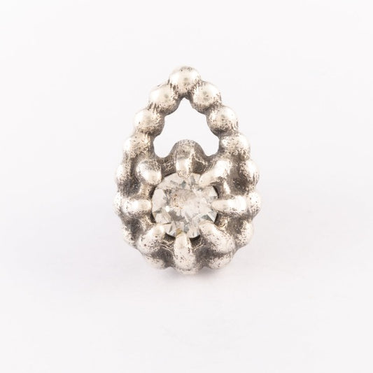 sterling silver threadless and with clear crystal