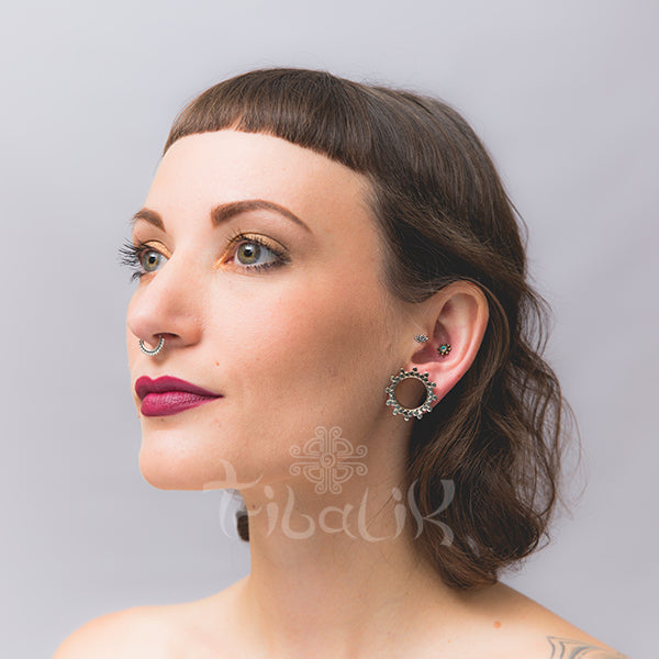 sun ray white brass ear tunnel