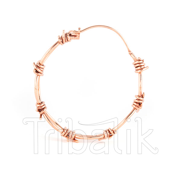 18K Rose Gold Plated Earrings Barbed Wire - Pua
