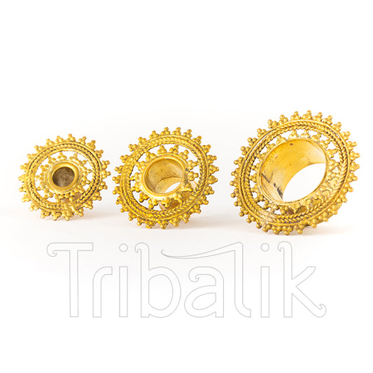 Woven Mandala Brass Ear Tunnel-Eyelet
