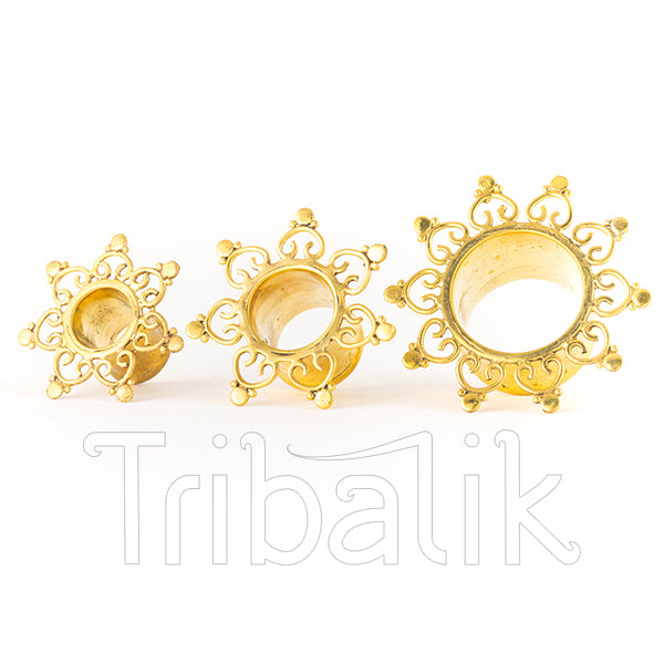 My Diva Heart Brass Ear Tunnel - Eyelet
