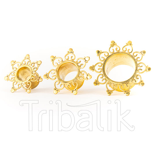 My Diva Heart Brass Ear Tunnel - Eyelet