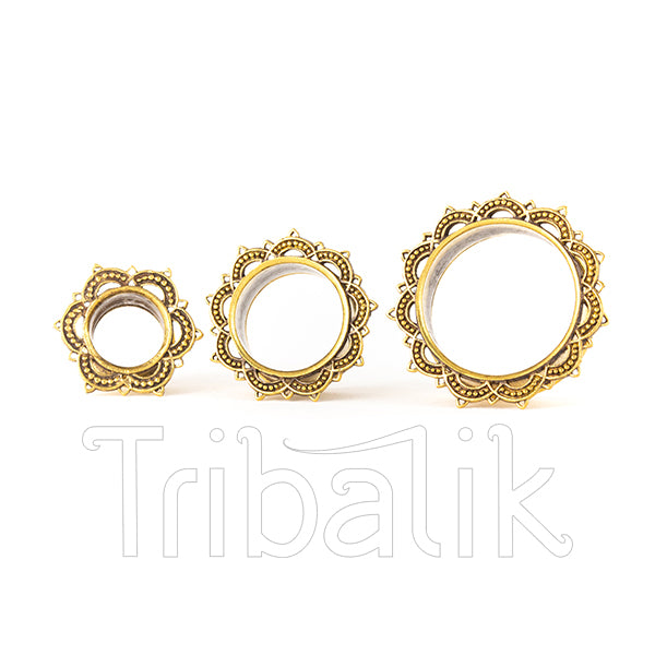 Brass Ear Tunnels 8mm - 25mm- Solar