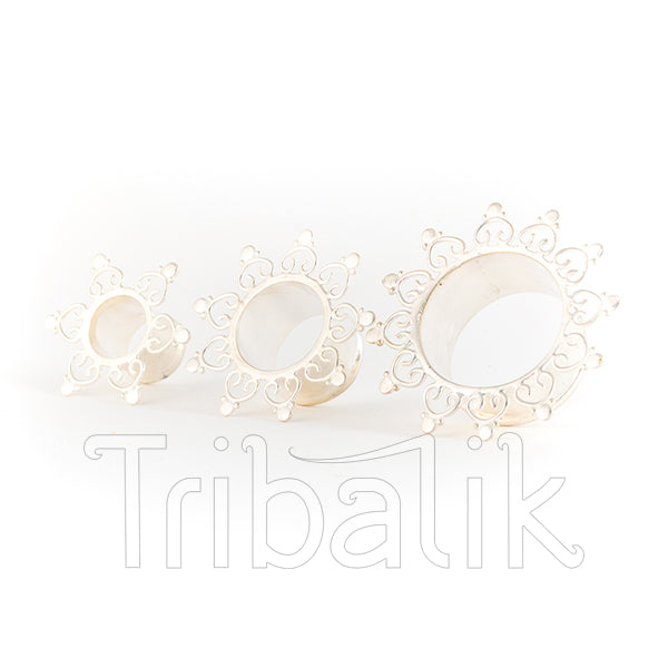 My Diva Heart Silver Plated Heart Mandala Ear Tunnels