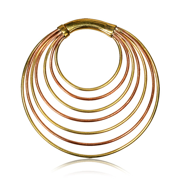 INFINITE 2 Dimensional Brass And Copper Hoop Earrings