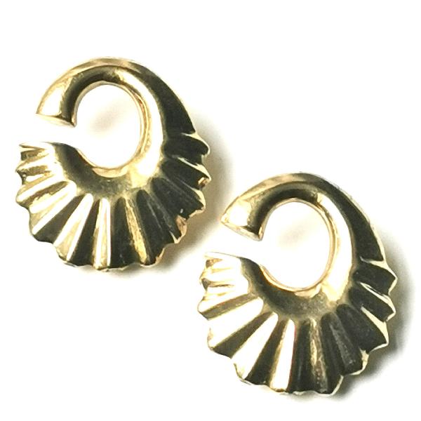 Brass Circle Ear Weights - Sun Rays