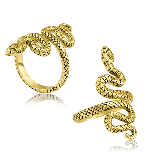 Gold Adjustable Ring | Snake