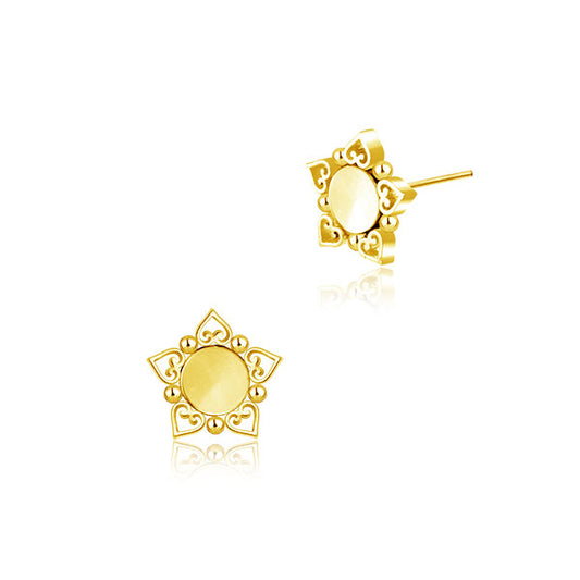 Gold Plated Stainless Steel Threadless Labret - Star